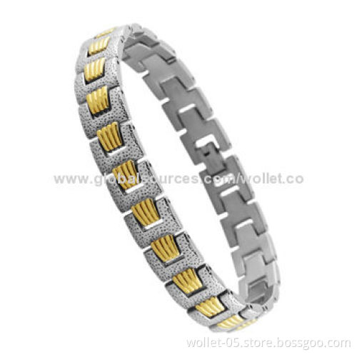 Hot Selling Gold Plating Solid 316L Stainless Steel Therapy Bracelet, Lead for Fashion People